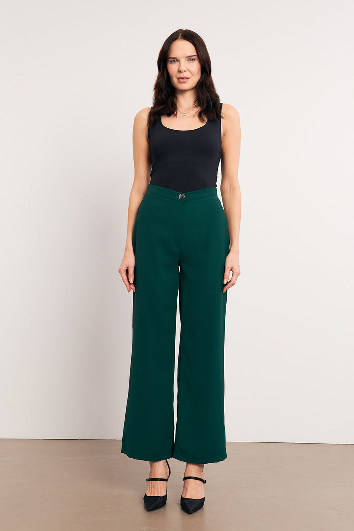 ZRF Women High Waist Wide Leg Pants - Emerald - Kehl