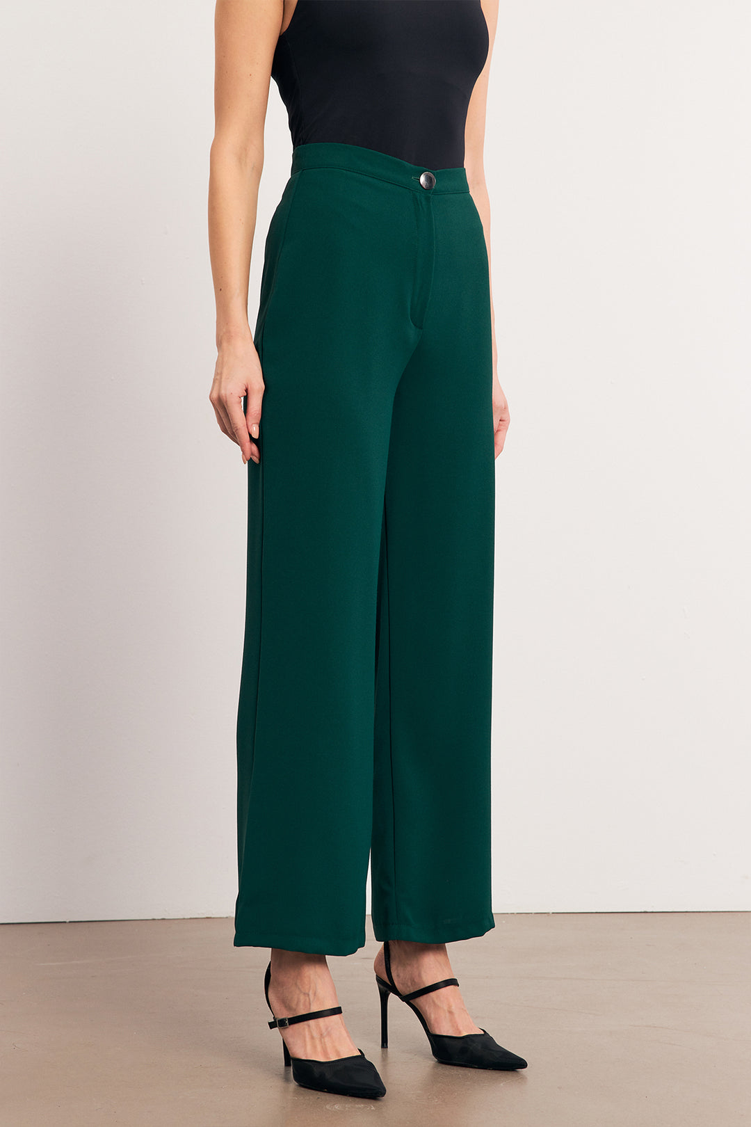 ZRF Women High Waist Wide Leg Pants - Emerald - Kehl