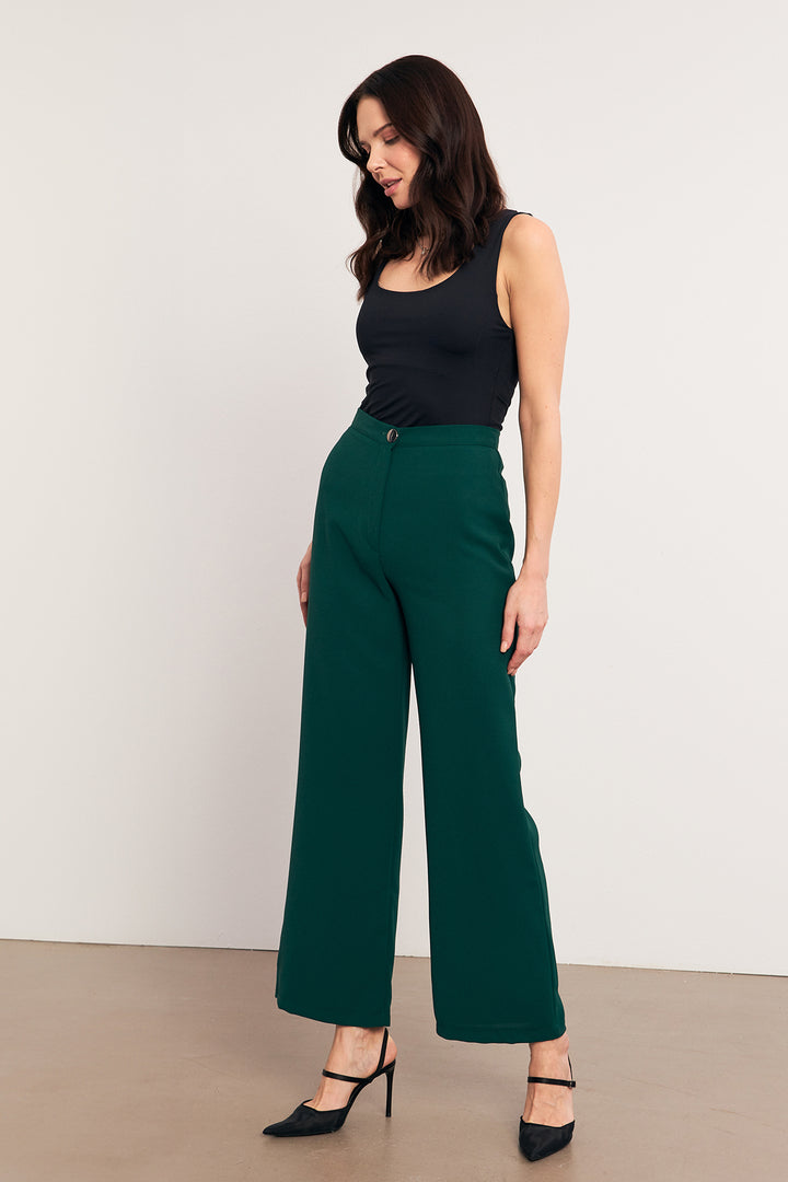 ZRF Women High Waist Wide Leg Pants - Emerald - Kehl