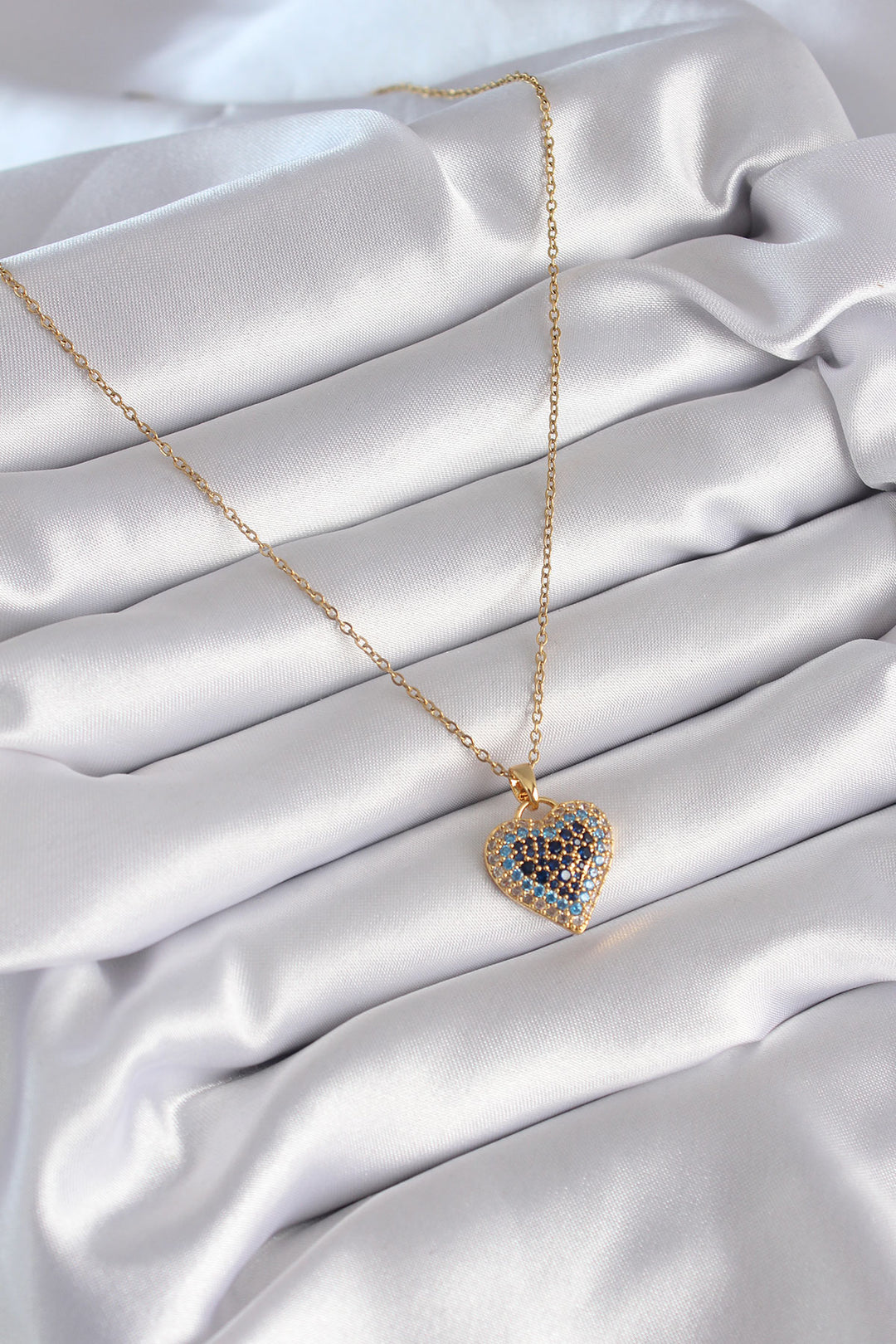 EBJ 316L Steel Gold Color Zircon Stone Heart Model Women's Necklace - Romford