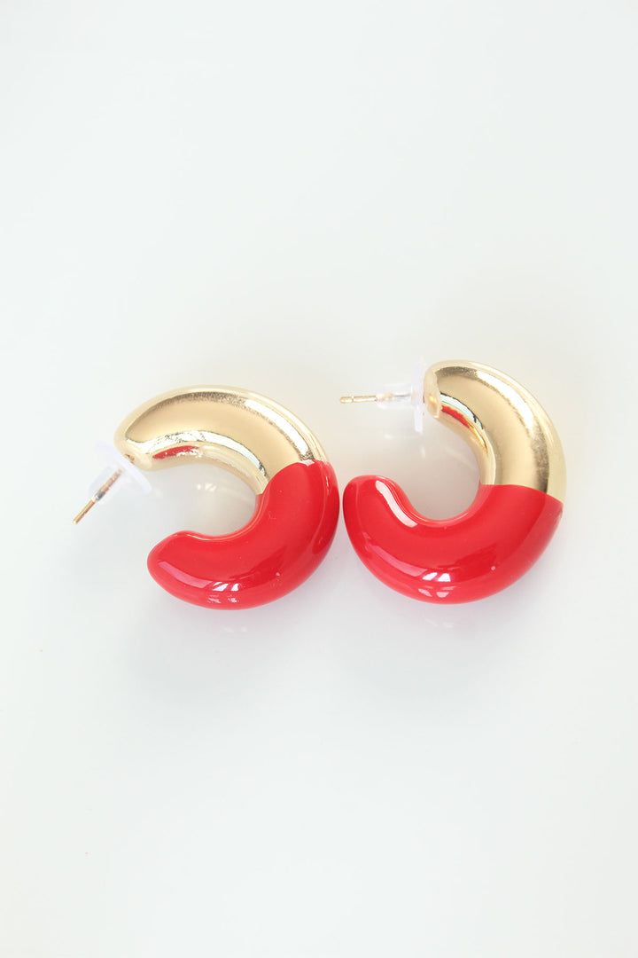 EBJ CCB Red Gold Two-Tone Earrings - Anderlecht