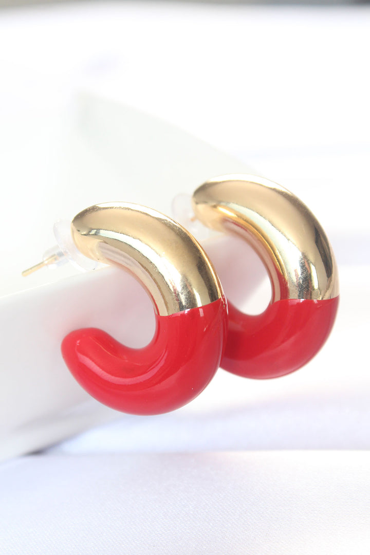 EBJ CCB Red Gold Two-Tone Earrings - Anderlecht