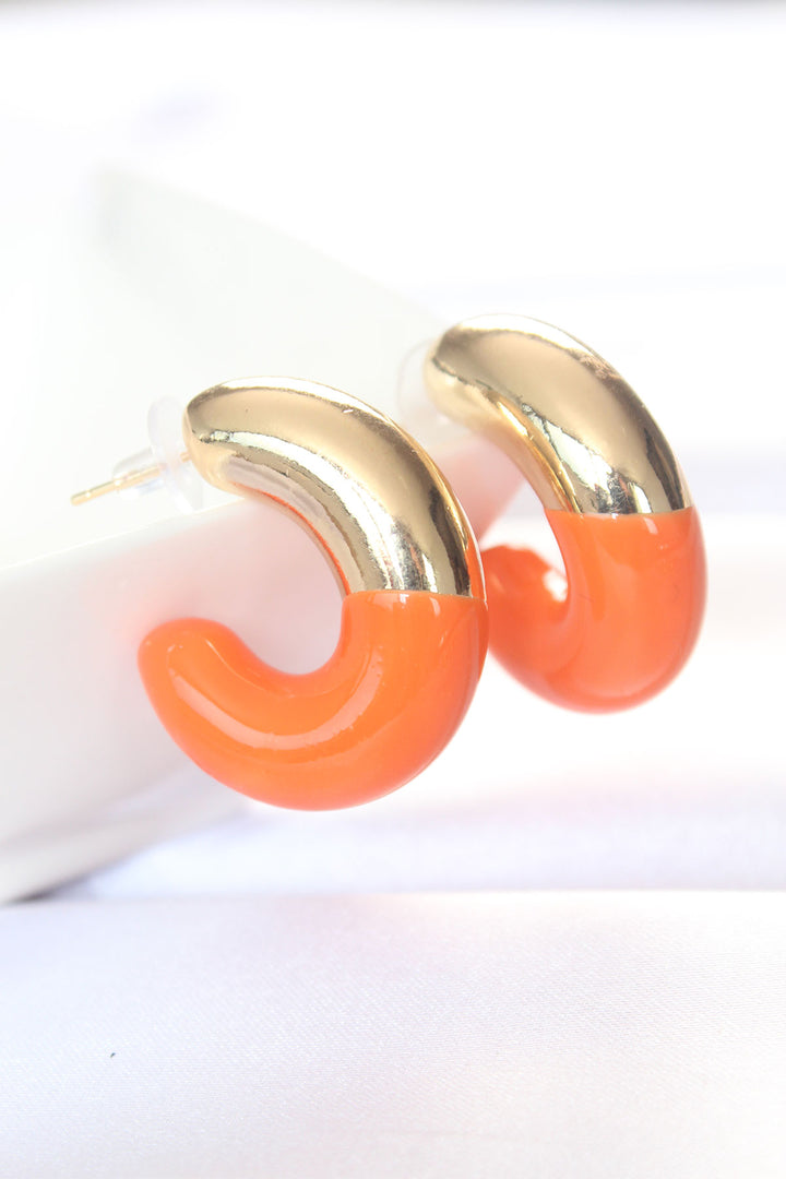 EBJ CCB Orange Gold Two-Tone Earrings - Jackson