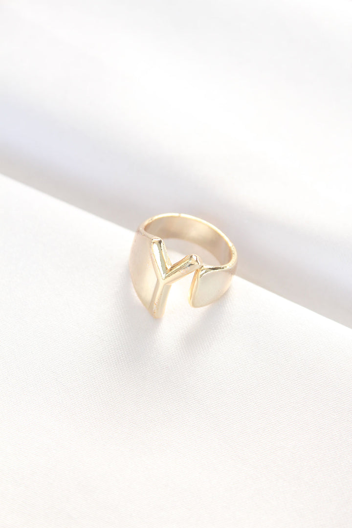 EBJ Gold Adjustable Ring with Y Initial - Waalwijk