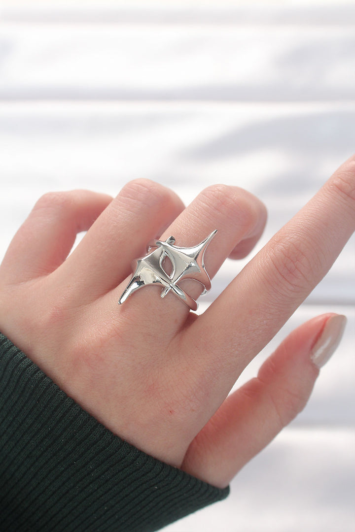 EBJ Star Model Silver Color Adjustable Ring - Chur