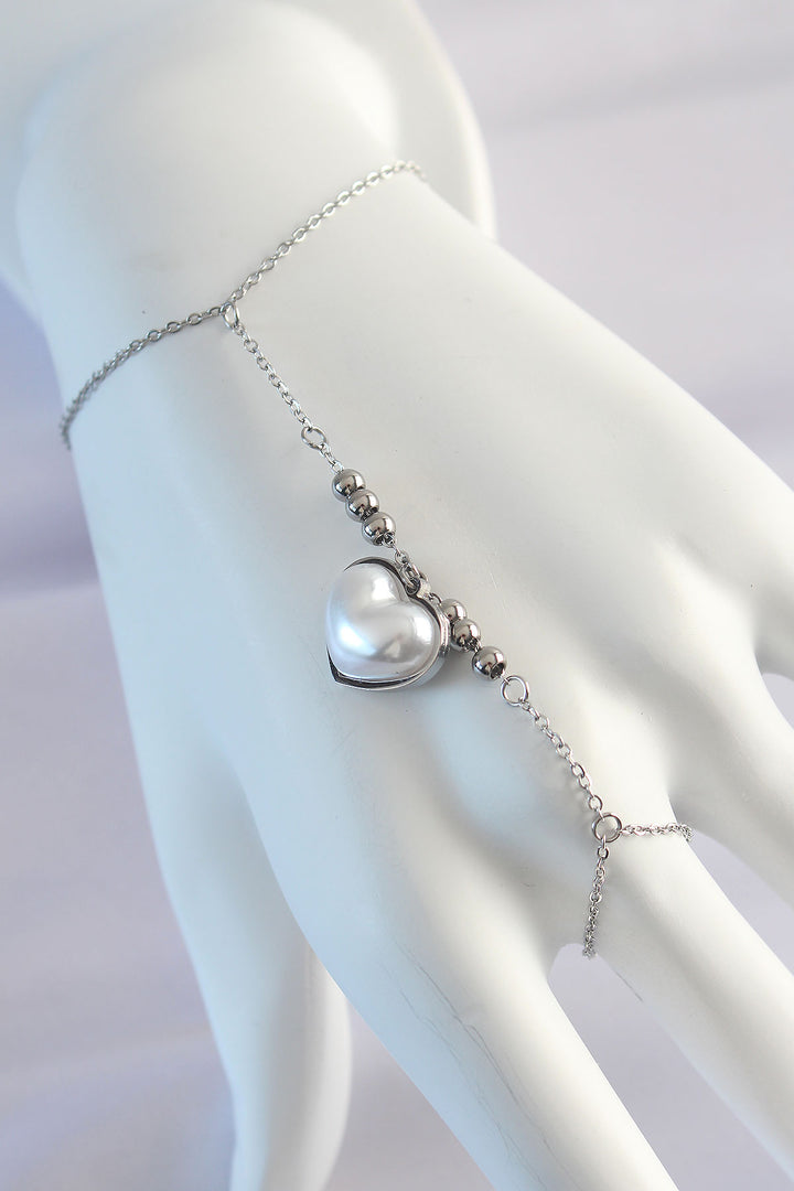 EBJ 316L Stainless Steel Silver Color White Bubble Heart Designed Şahmeran - Rastatt