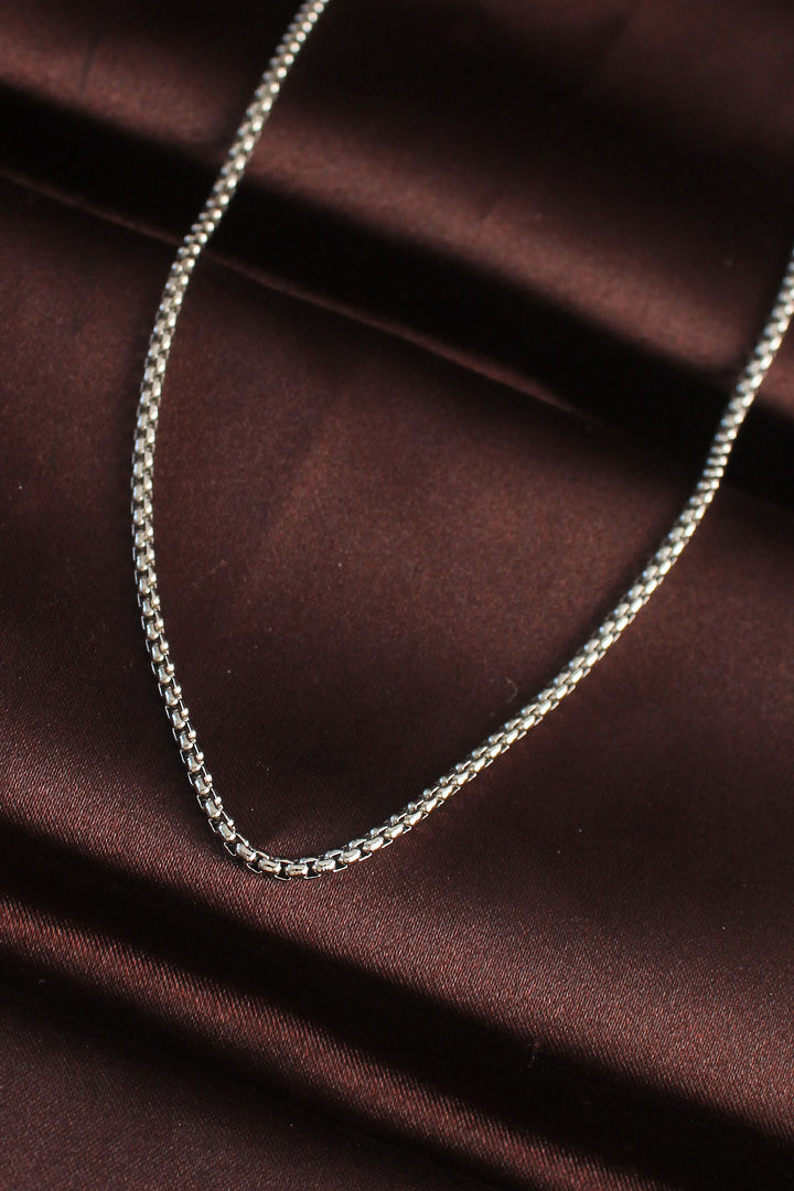 EBJ 316L Stainless Steel Silver Color Fine Bean Chain Men's Necklace - North Brunswick