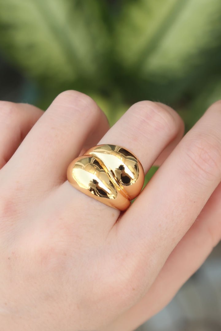 EBJ Adjustable Gold Color Rice Drop Ring - Swindon