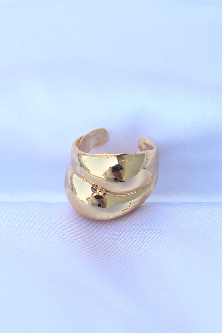 EBJ Adjustable Gold Color Rice Drop Ring - Swindon