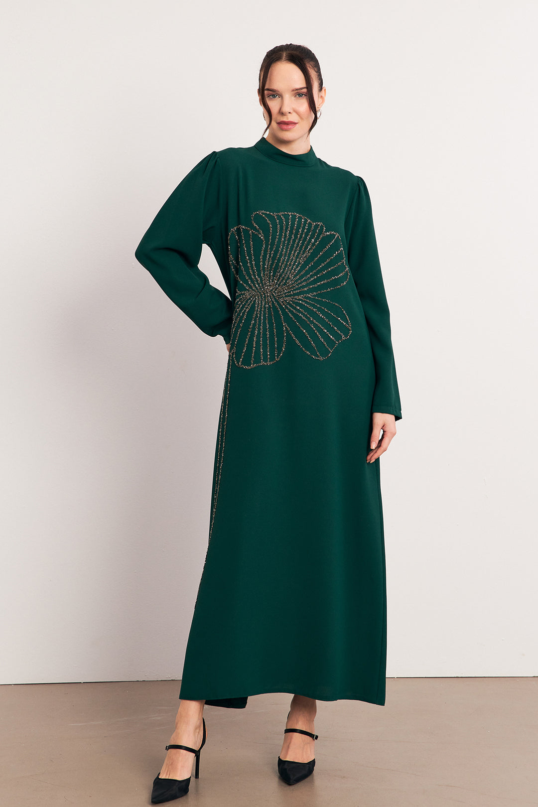 ZRF Women Stone Detailed Evening Dress - Emerald - Framingham