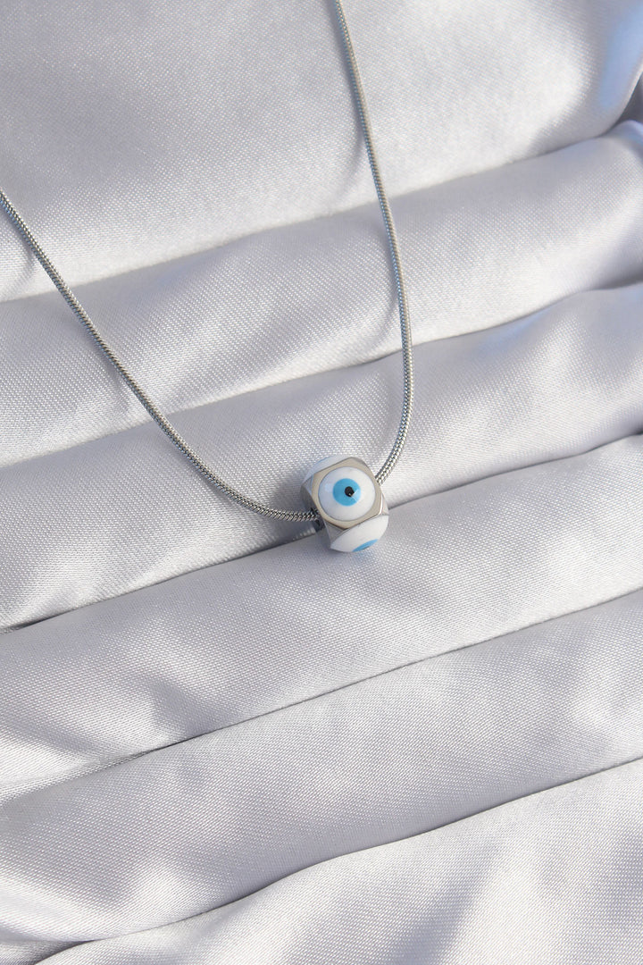 EBJ 316L из нержавеющей стали серебряной эмали Evil Eye Pendant - McLean