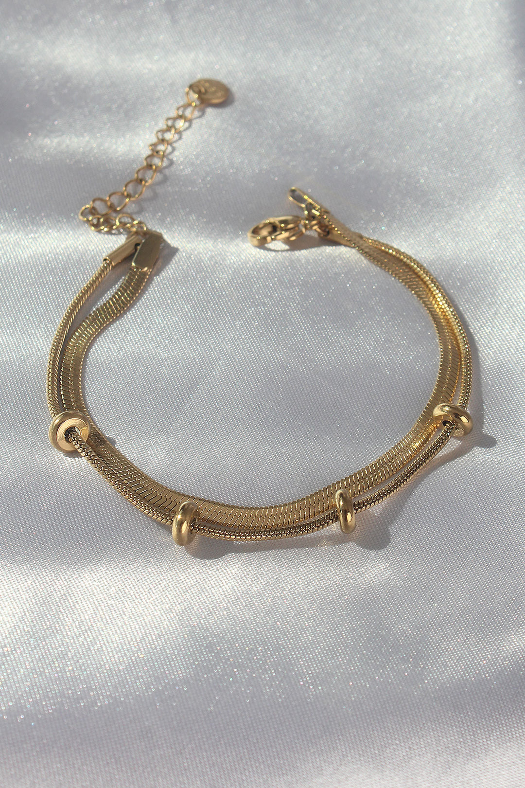 EBJ 316L Steel Gold Color Italian Double Chain Bracelet - Rimouski