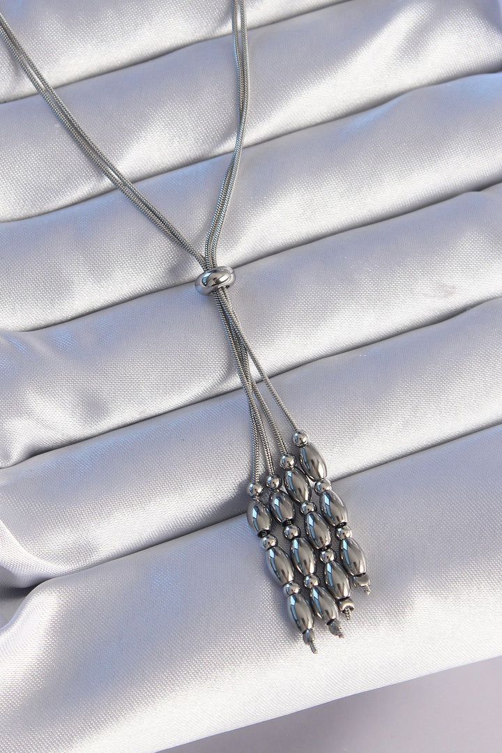 EBJ 316L Stainless Steel Silver Color Adjustable Length Pendant Necklace - Saratoga Springs