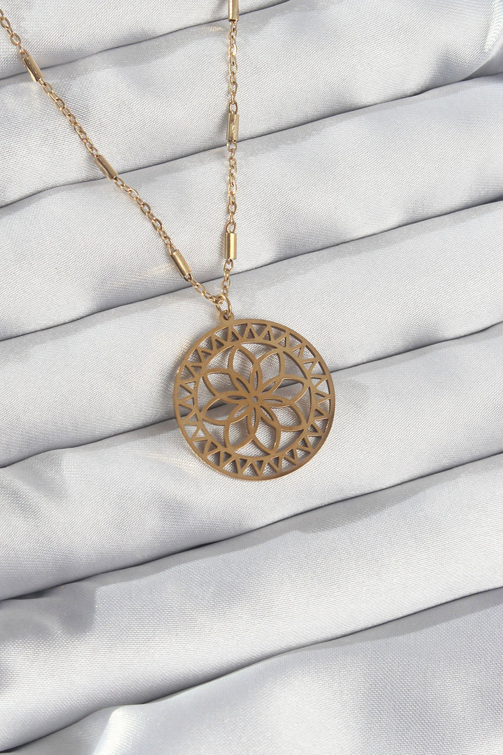 EBJ 316L Steel Chain Gold Color Lotus Model Necklace - Keratsíni