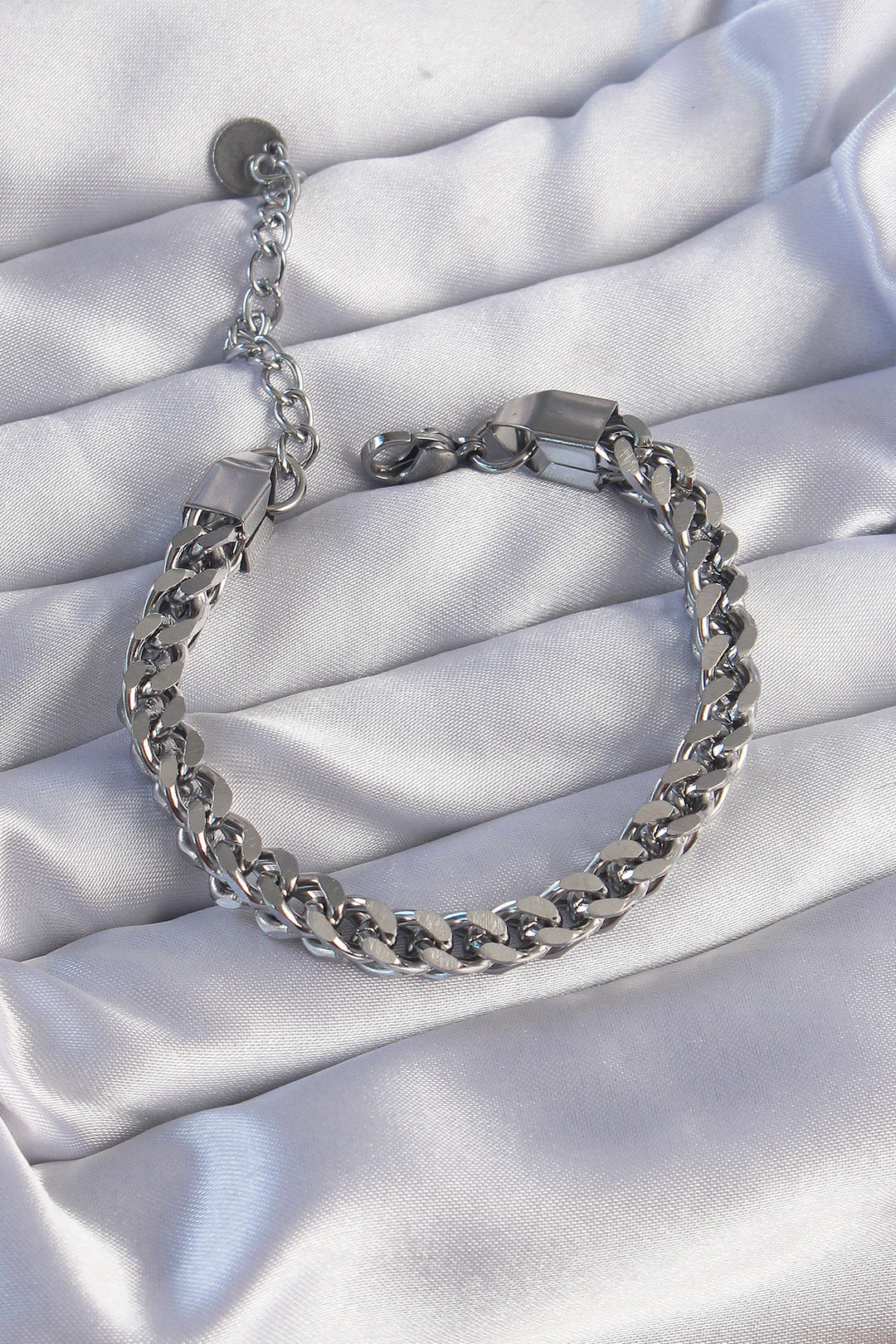 EBJ 316L Steel Silver Color Thick Chain Bracelet - Murcia