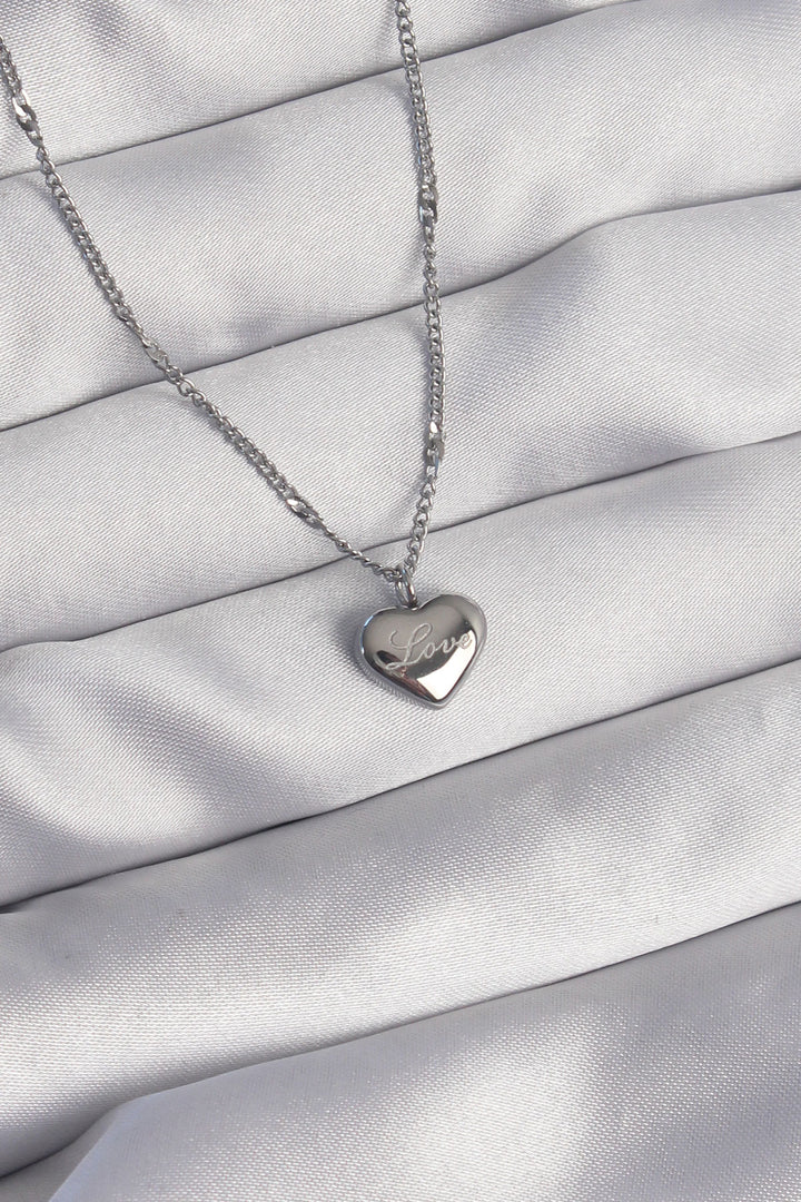 EBJ 316L Stainless Steel Silver Color Heart Model Love Necklace - Townsville