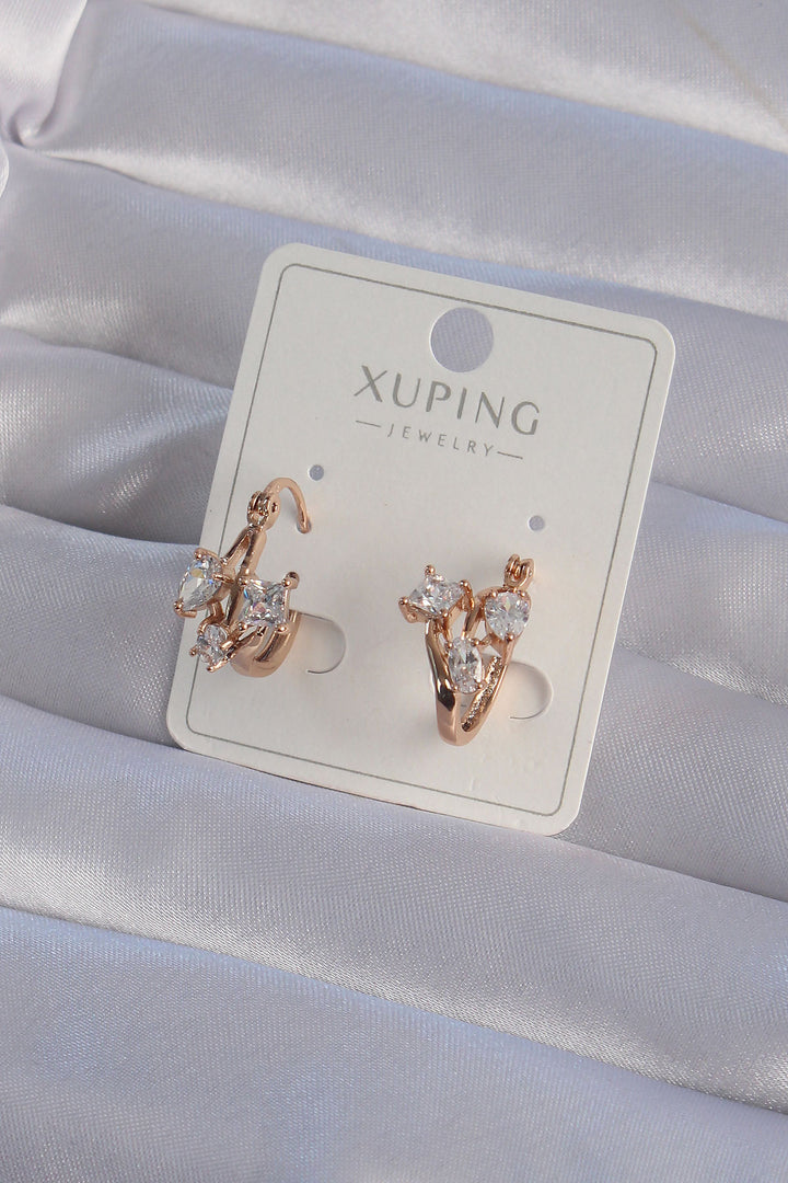 EBJ XUPİNG Rose Color Zircon Stone Hoop Earrings - Visalia