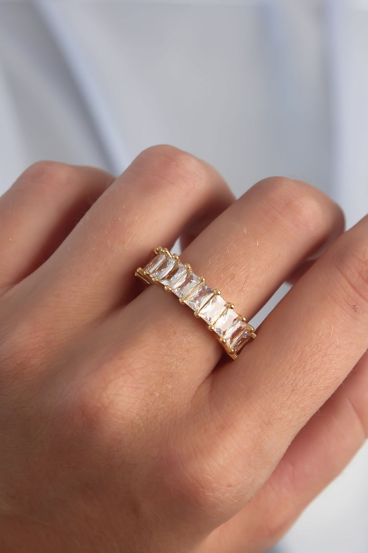 EBJ Adjustable Gold Color Baguette Stone Waterway Ring - Las Rozas de Madrid