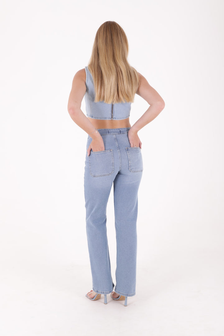 XLJ Wide Leg Jean with Dart and No Pocket Mixed - Kortrijk