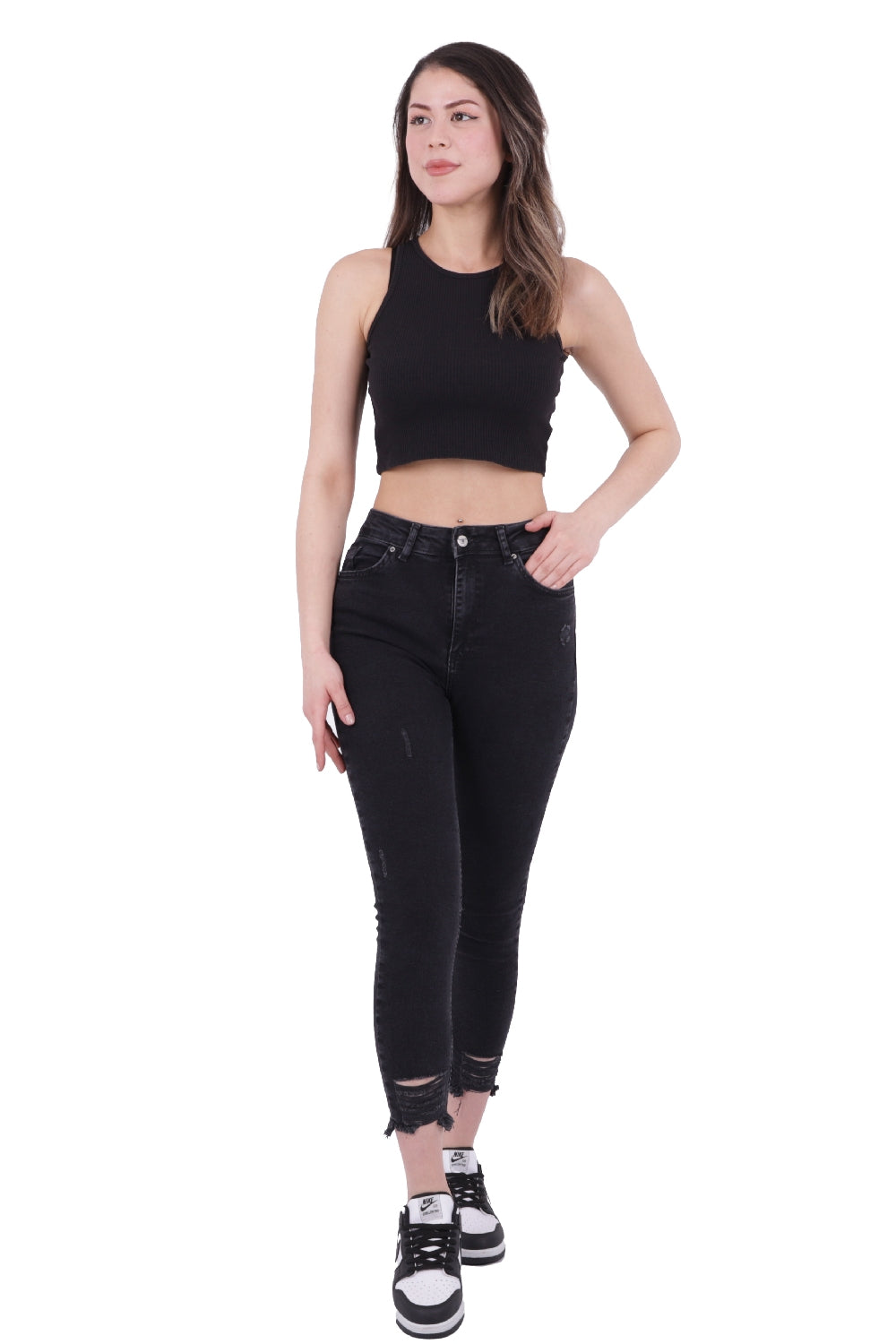 XLJ Skinny Jean with Teared Hems Mixed - Lufkin