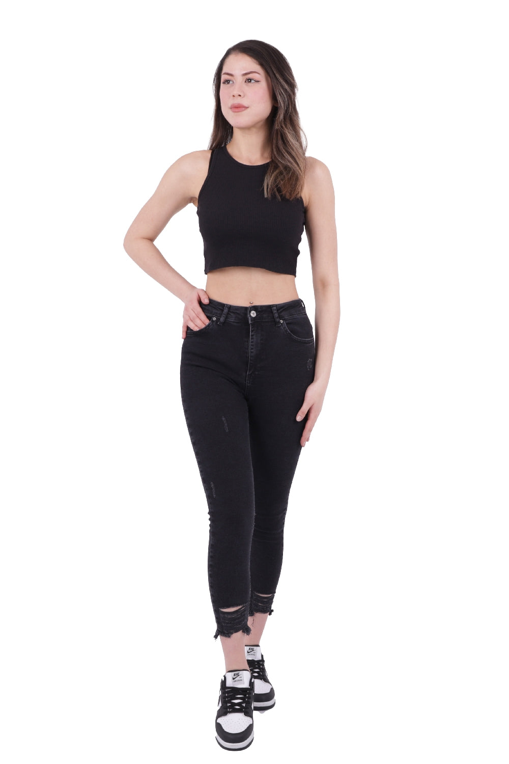 XLJ Skinny Jean with Teared Hems Mixed - Lufkin