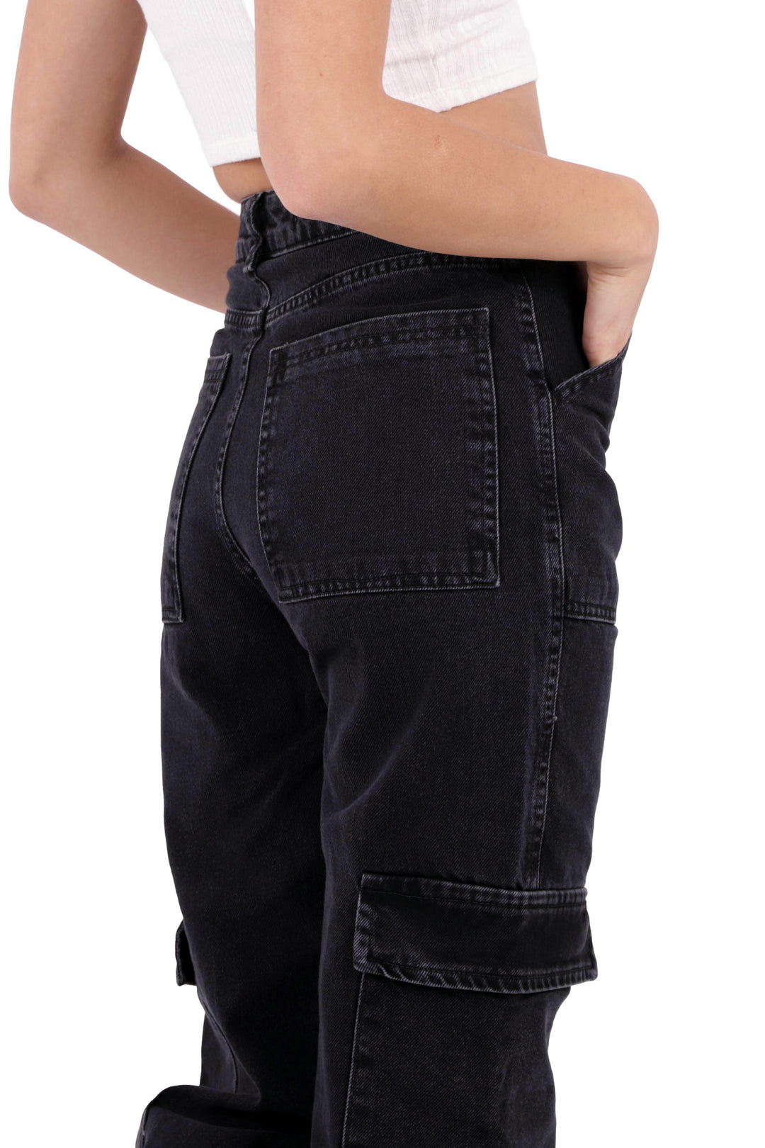 XLJ Cargo Pocket Wide Leg Jean Mixed - Bucha