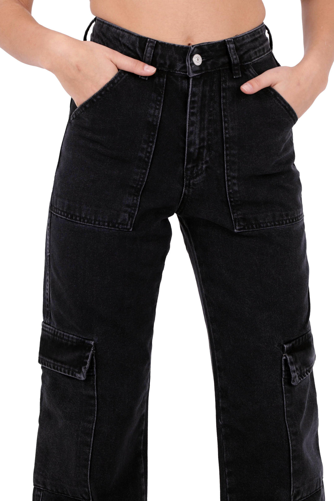 XLJ Cargo Pocket Wide Leg Jean Mixed - Bucha