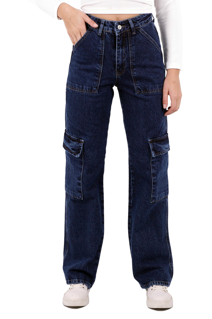 XLJ Cargo Pocket Wide Leg Jean Mixed - Altoona