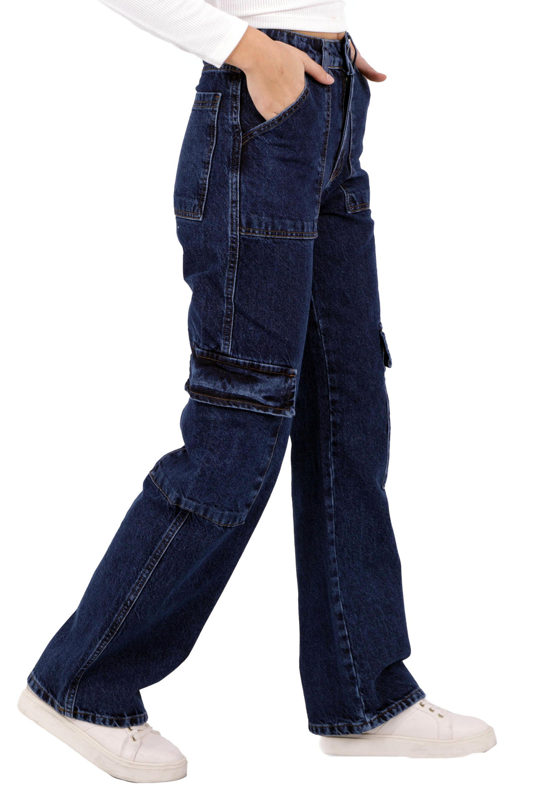 XLJ Cargo Pocket Wide Leg Jean Mixed - Altoona