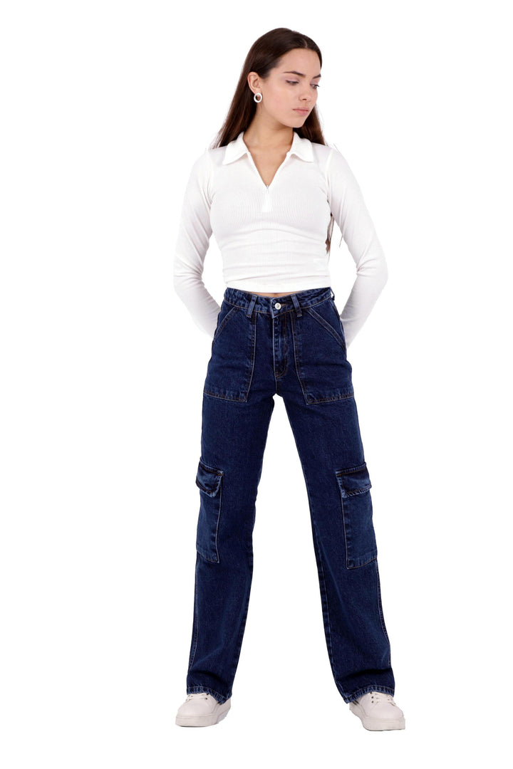 XLJ Cargo Pocket Wide Leg Jean Mixed - Altoona