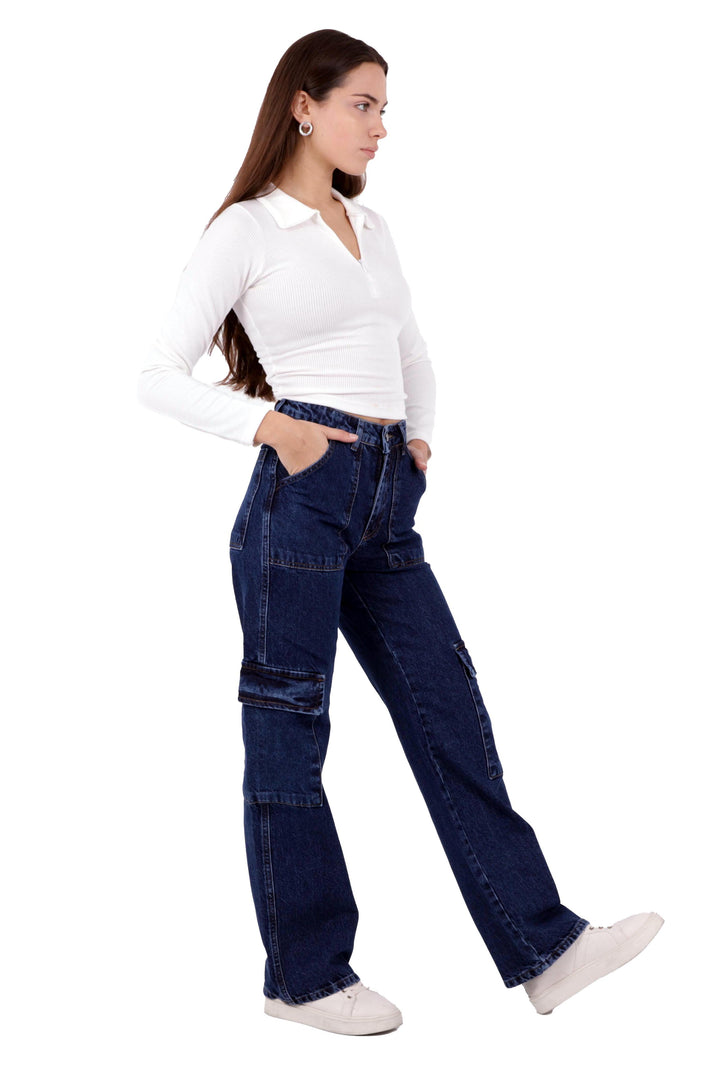 XLJ Cargo Pocket Wide Leg Jean Mixed - Altoona