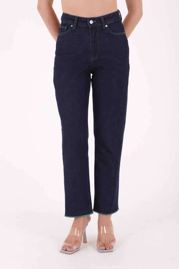 XLJ High Rise Relaxad Wide Leg Jean with Overlock Finish Mixed - Moita