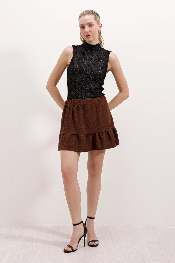 BGD Women Knitted Mini Skirt - Brown - Avondale