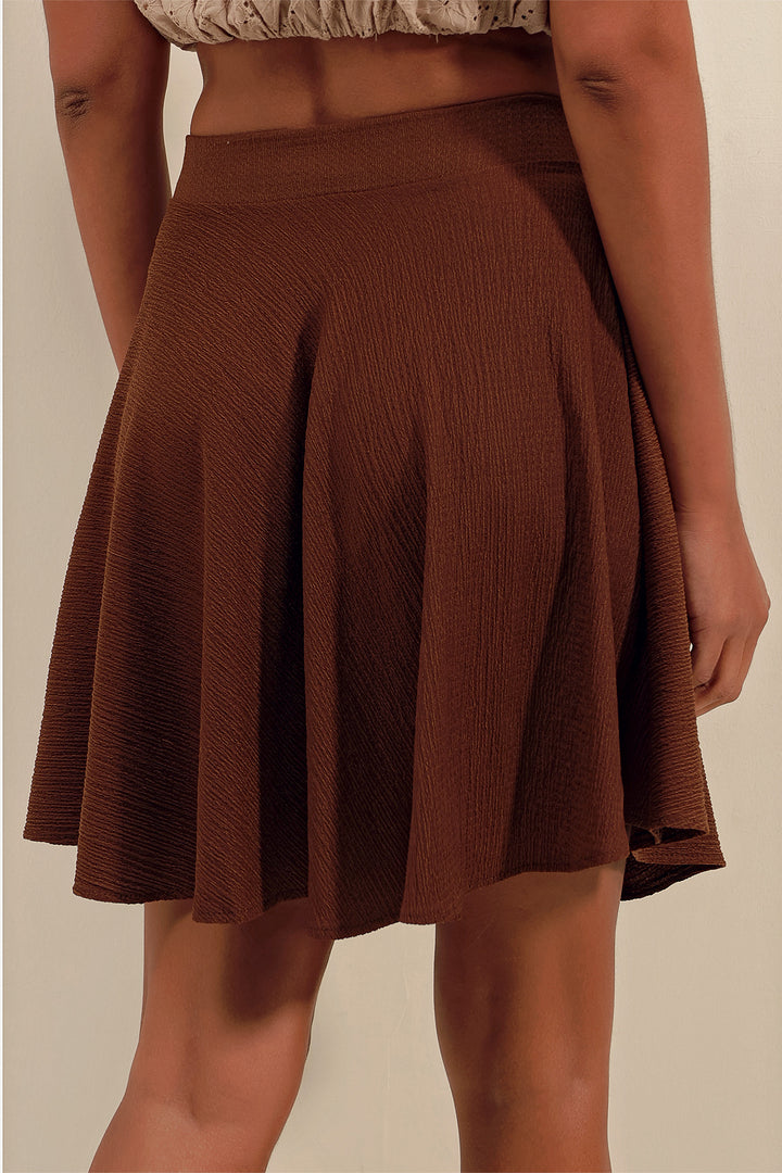 BGD Women Flared Mini Skirt - Brown - Avondale