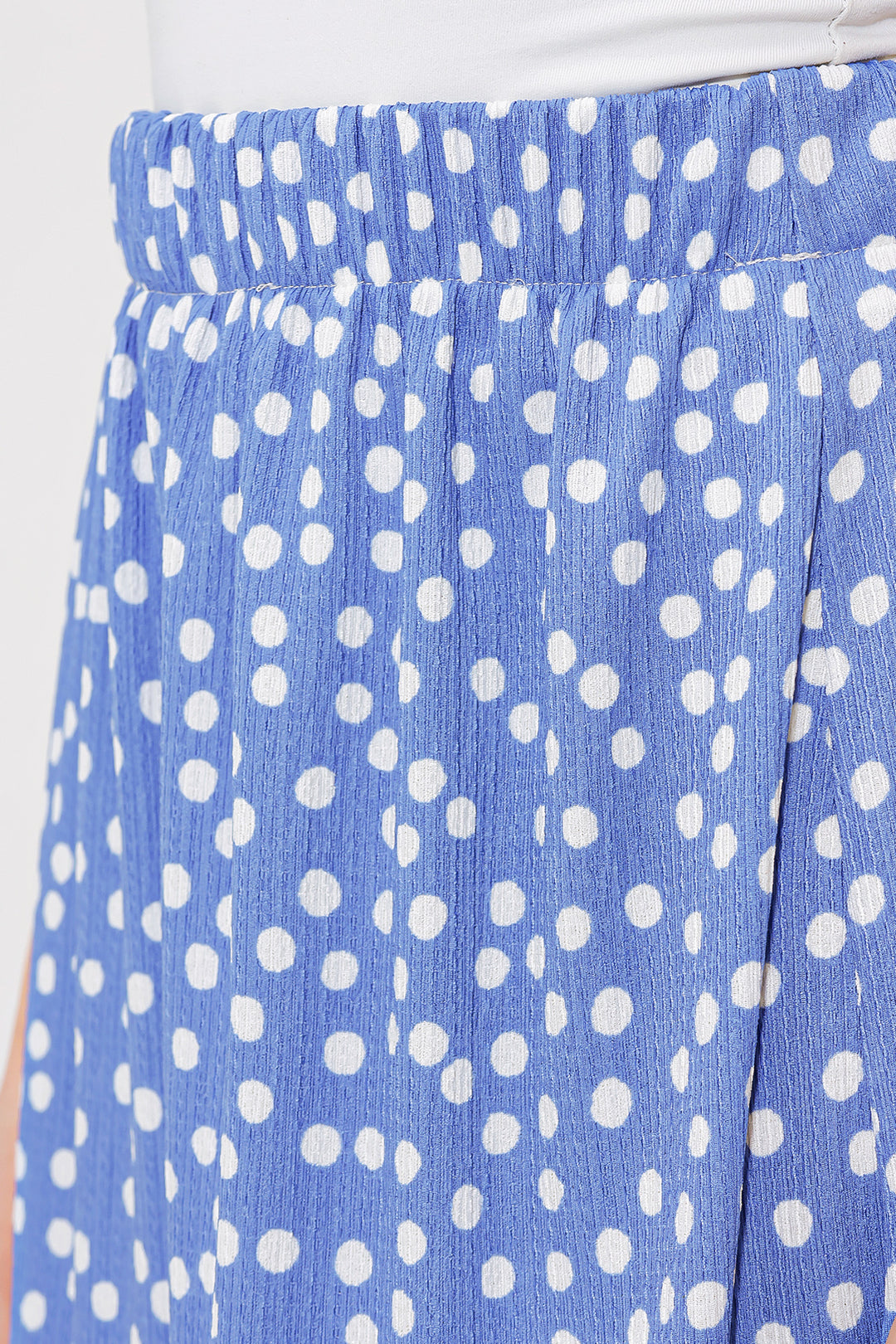 BGD Women Woman Blue White Polka Dot Long Knitted Skirt 1886 - Avondale