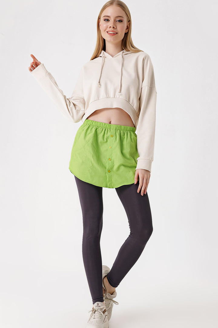 BGD Women Sweatshirt and Sweater Under Shirt Skirt - Dark Green - Avondale