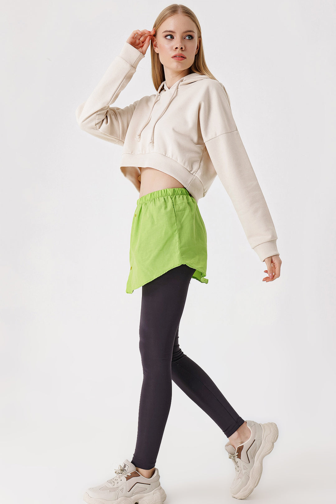 BGD Women Sweatshirt and Sweater Under Shirt Skirt - Dark Green - Avondale