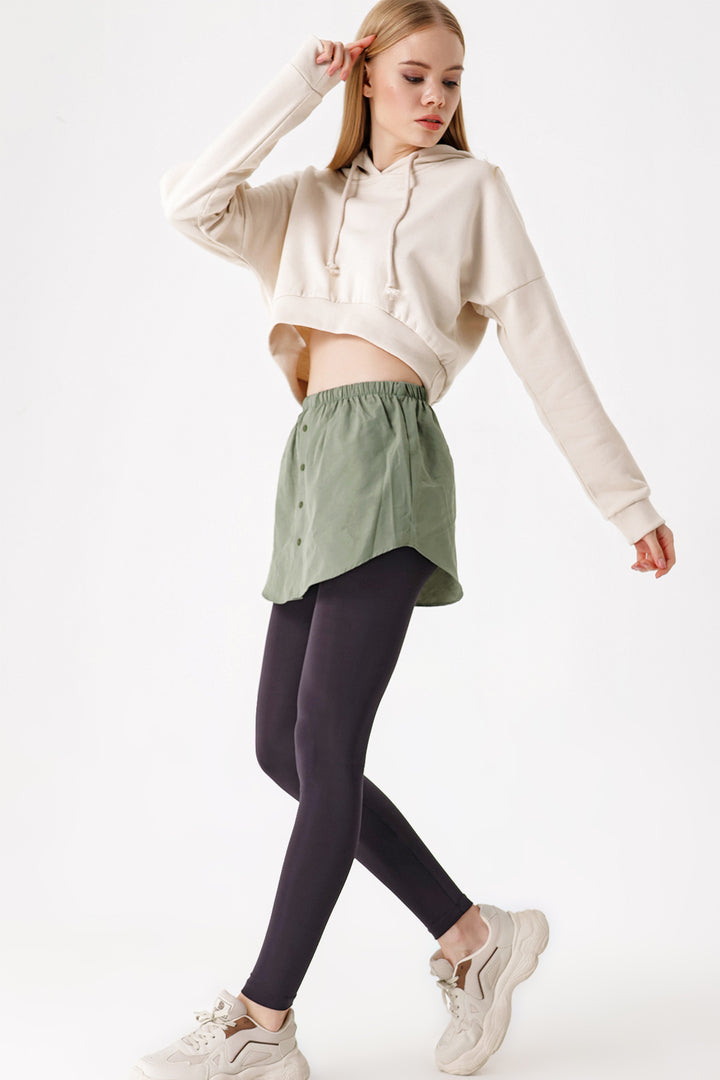 BGD Women Sweatshirt and Sweater Under Shirt Skirt - Khaki - Avondale