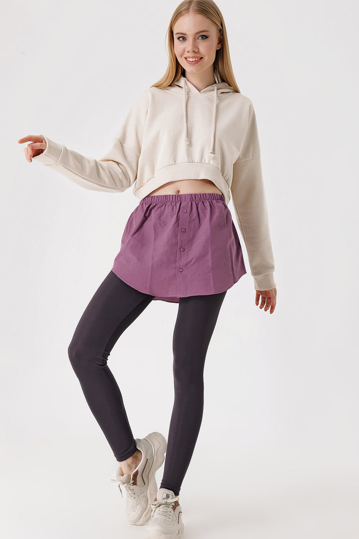 BGD Women Sweatshirt and Sweater Under Shirt Skirt - Dark Lilac - Avondale