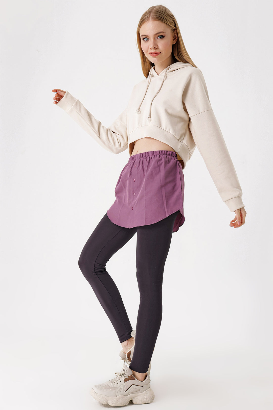 BGD Women Sweatshirt and Sweater Under Shirt Skirt - Dark Lilac - Avondale