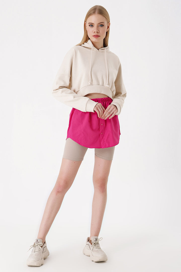 BGD Women Sweatshirt and Sweater Under Shirt Skirt - Dark Pink - Avondale