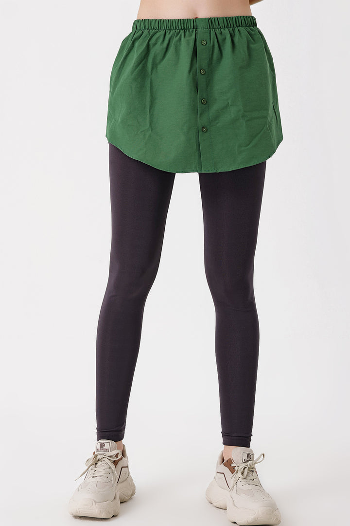 BGD Women Sweatshirt and Sweater Under Shirt Skirt - Emerald Green - Avondale