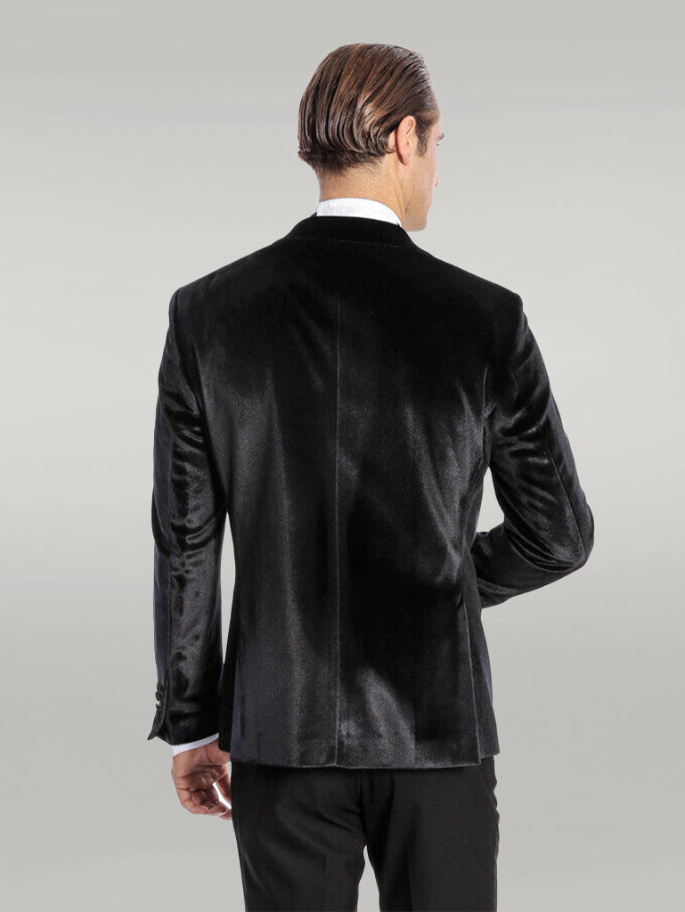 WSS Velvet Slim Fit Black Men Tuxedo Jacket  - Singen