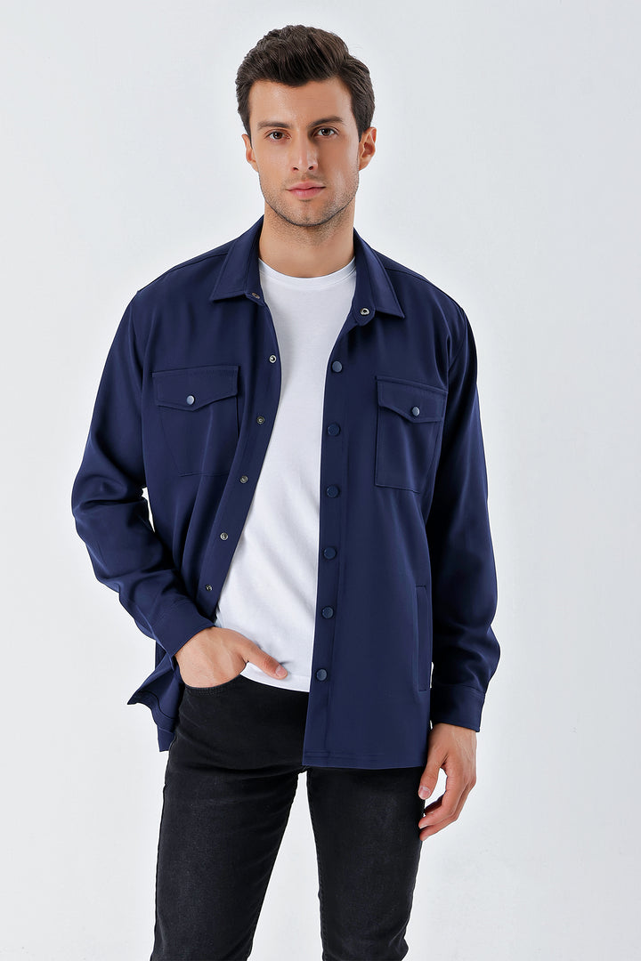 BGD Women Oversized Men's Shirt - Navy - Avondale