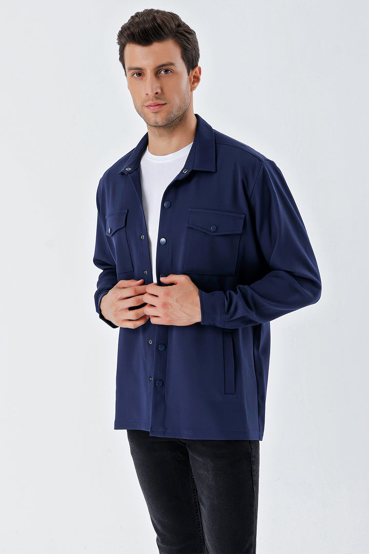 BGD Women Oversized Men's Shirt - Navy - Avondale