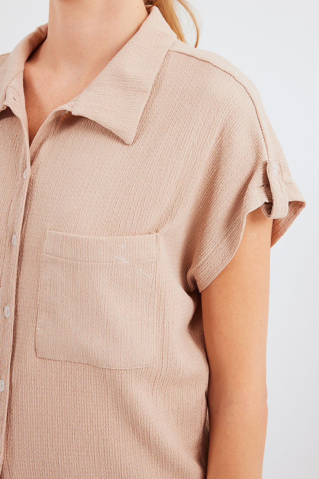 BGD Women Headline Double Short Sleeve Shirt - Biscuit - Avondale