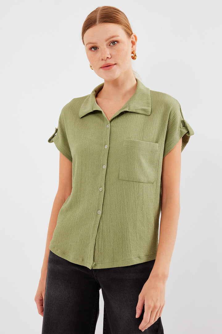 BGD Women Headline Double Short Sleeve Shirt - Chartreuse - Avondale