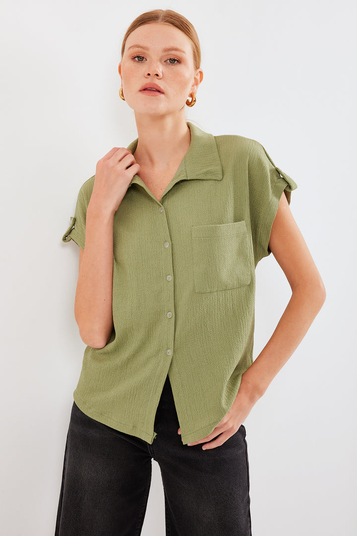 BGD Women Headline Double Short Sleeve Shirt - Chartreuse - Avondale