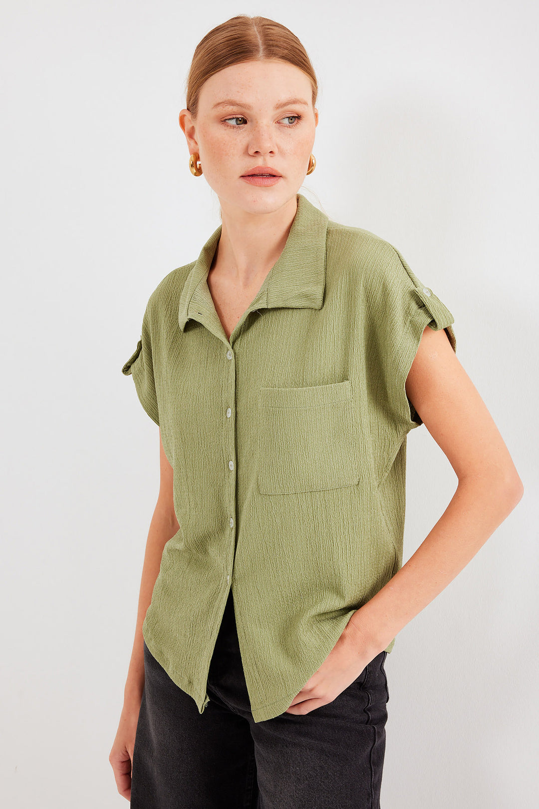 BGD Women Headline Double Short Sleeve Shirt - Chartreuse - Avondale