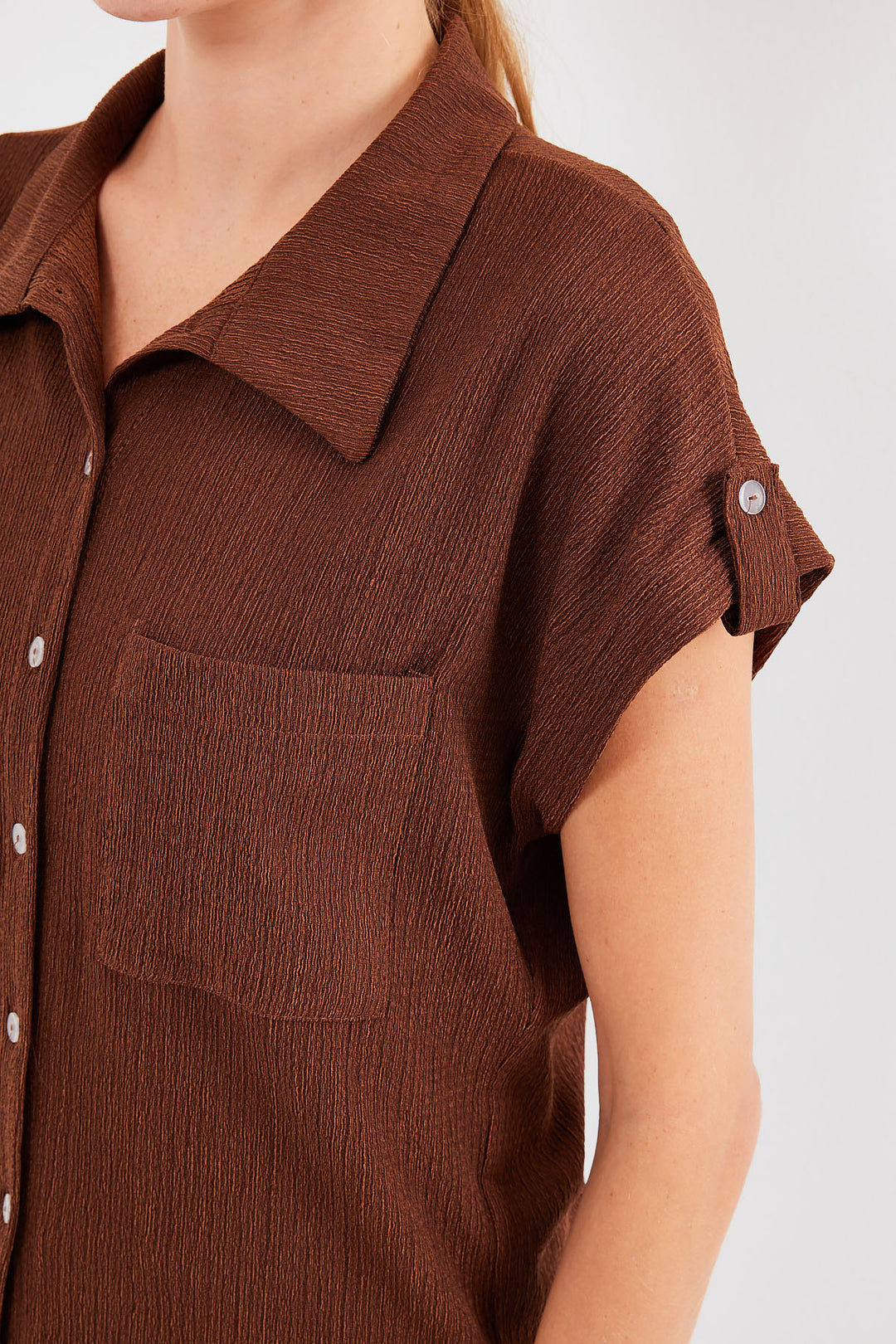 BGD Women Headline Double Short Sleeve Shirt - Brown - Avondale